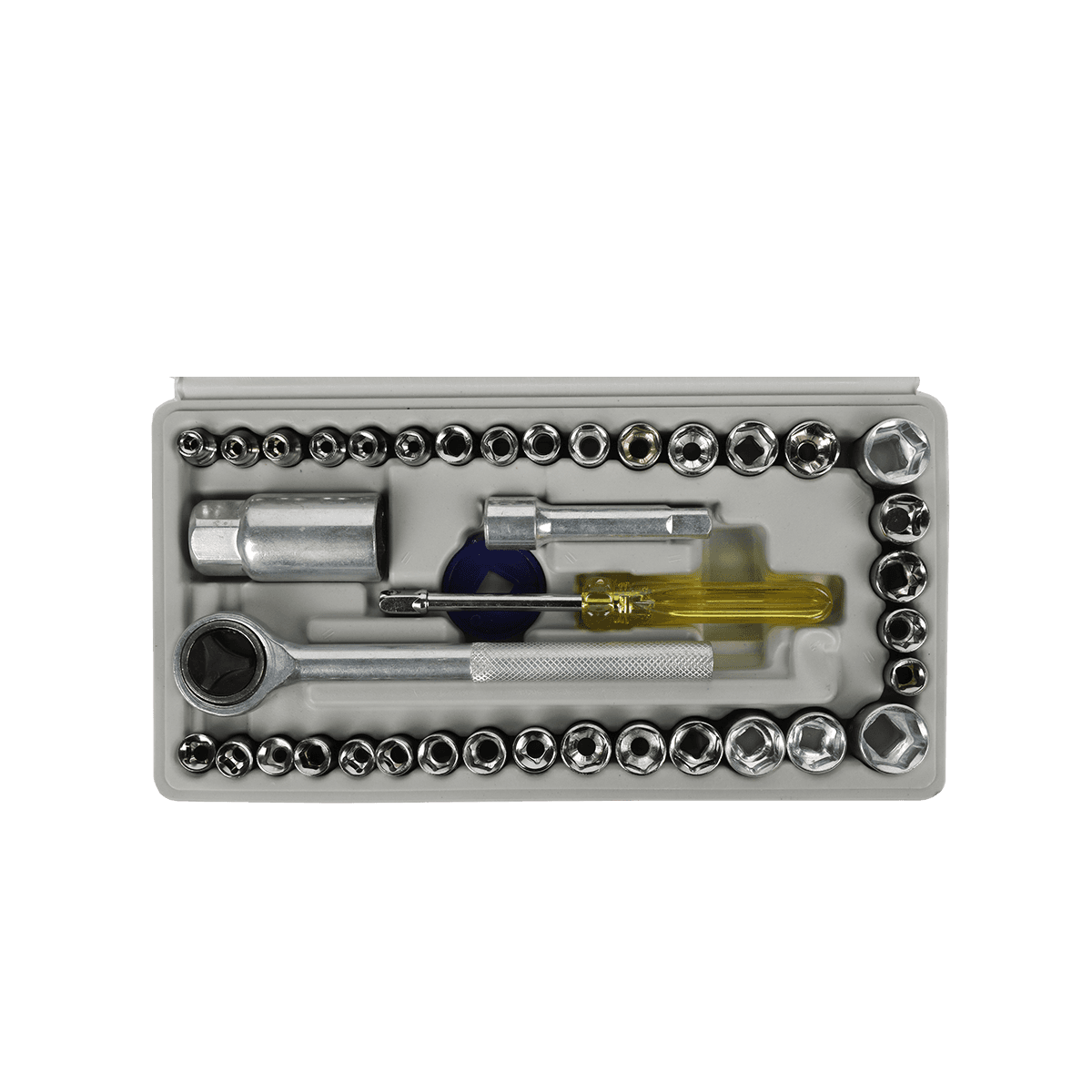 40 buc Kit cheie tubulară Instrument pentru repararea motocicletei Cheie cu clichet Set de instrumente combinate Set de instrumente pentru reparații auto